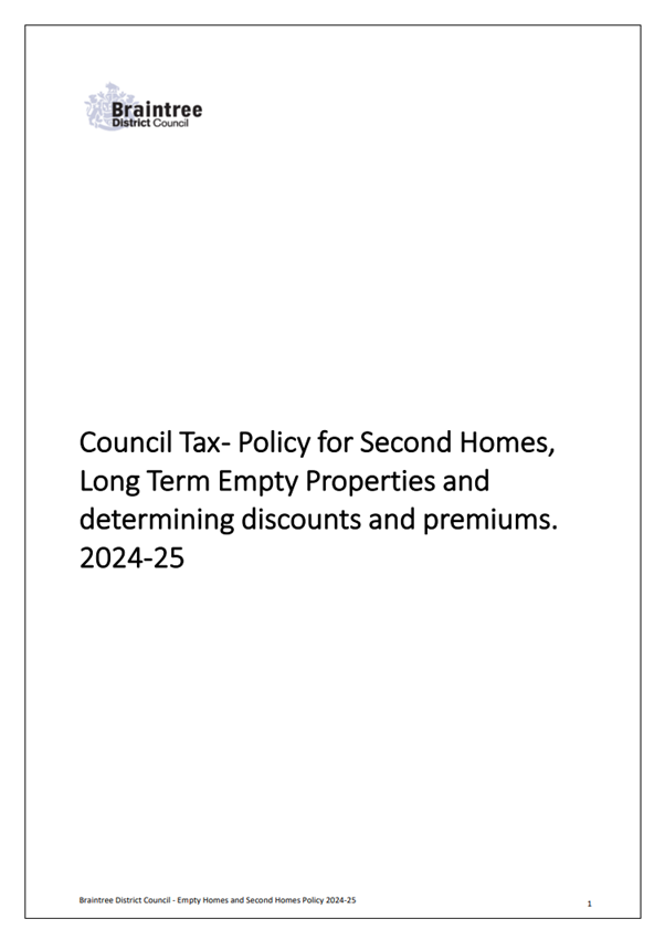 Decorative thumbnail image for Braintree council tax empty homes second homes premiums policy