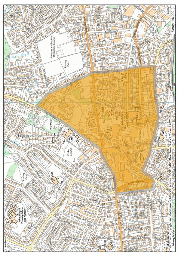 Map of area of Public Spaces Protection Order – Braintree District Council