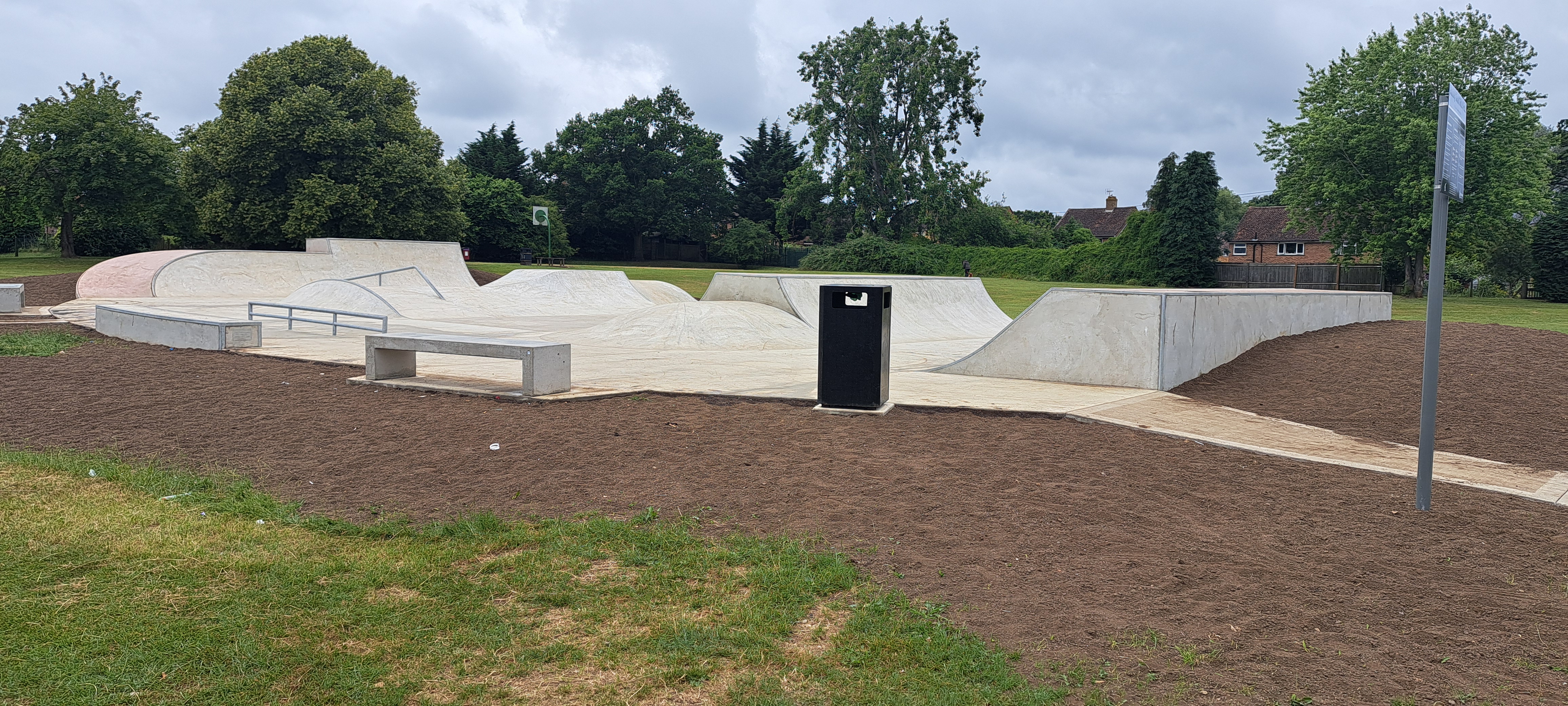 picture shows new skatepark installation at ramsey road in halstead