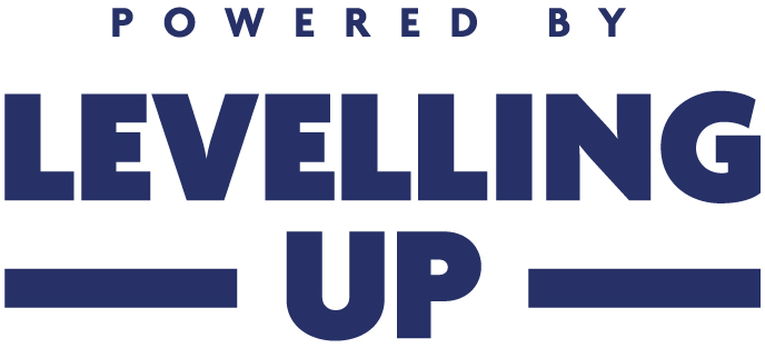 powered by levelling up logo
